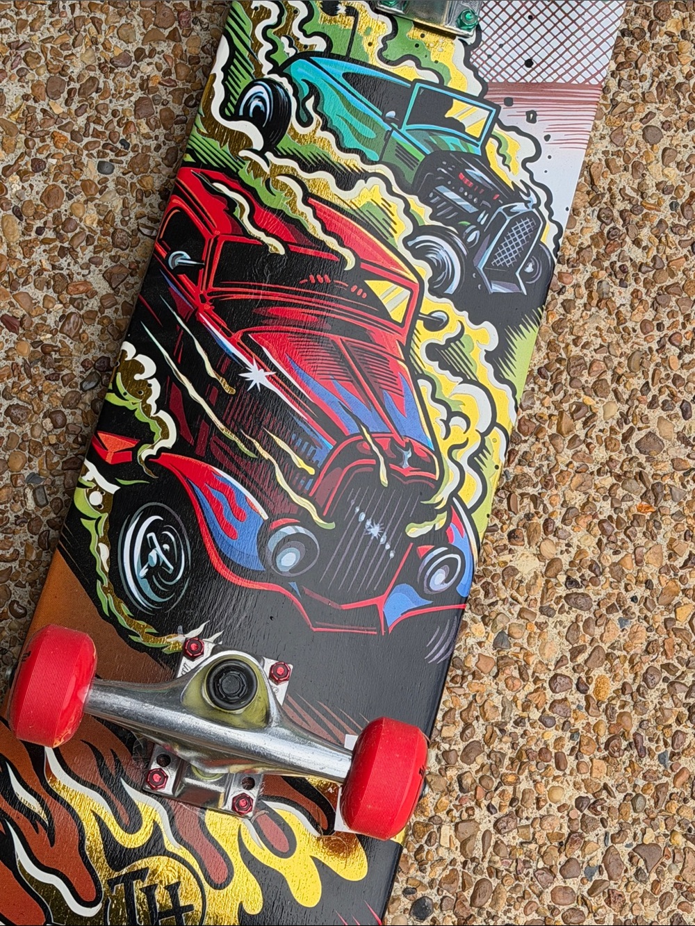 Tony Hawk Black Skateboard Deck with Teal Logo and Red Hardware - Picture 5 of 17